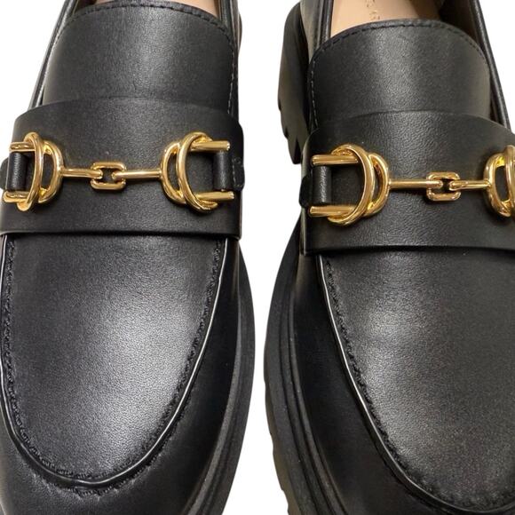 Stuart Weitzman Owen Buckle Ultra Lug Loafer Black Leather Size 7B NWT - Picture 9 of 14